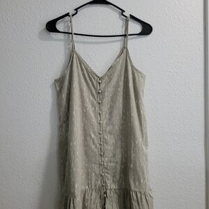 American Eagle Outfitters Beige Button-Front Mini Dress
